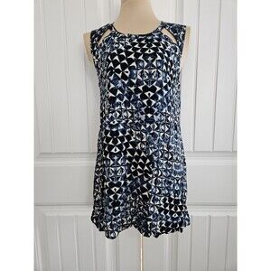 Lucky Brand Denim Co Geometric Print Shift Dress Mixed Media Size XS